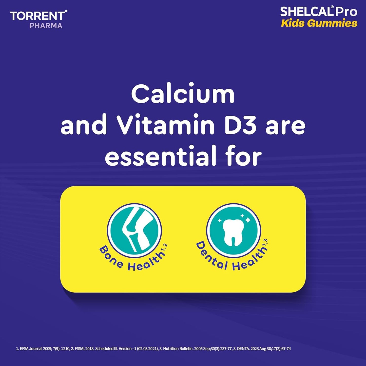 Shelcal Pro Kids Sugar Free Calcium Gummies | Calcium and Vit D3 essential for Bone & Dental Health | Lemon-Orange & Mixed Berries Flavors (30 Gummies) - By Torrent Pharma