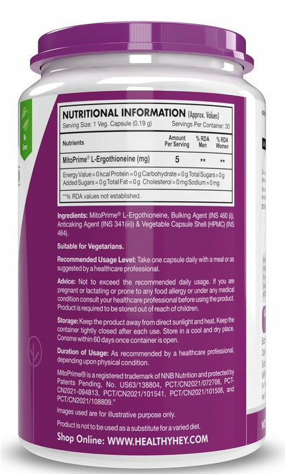 HealthyHey Nutrition LongeviT - MITOPRIMEÂ® - Support Skin Health - 30 Vegetable Capsules