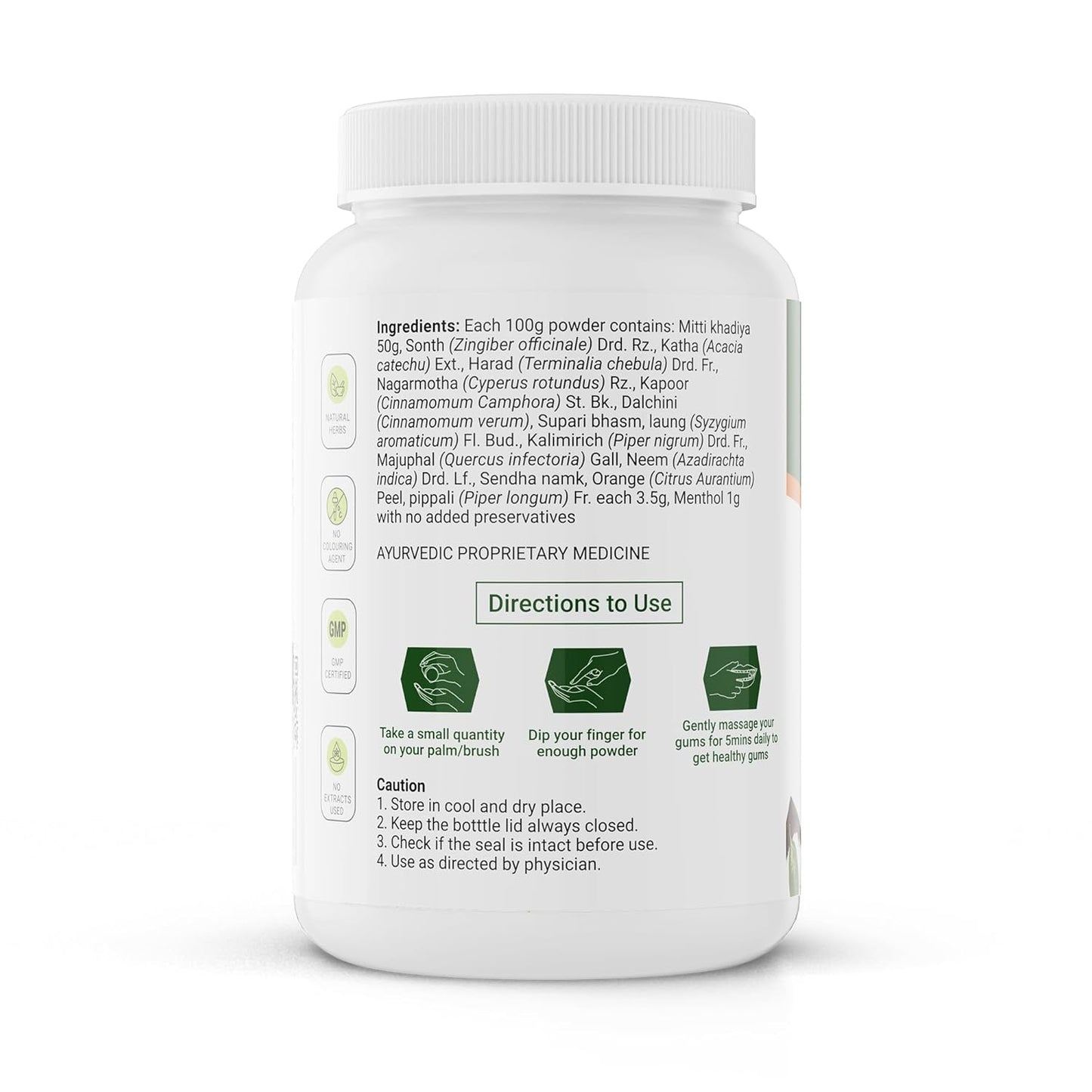 Krishnaâ€™s Dantoshad Ayurvedic Tooth Powder With Goodness of 15 Herbs for Strengthens Teeth, Tightens Gum & Maintain Fresh Breath - 100 gm (Pack of 1)