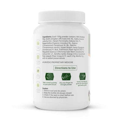 Krishnaâ€™s Dantoshad Ayurvedic Tooth Powder With Goodness of 15 Herbs for Strengthens Teeth, Tightens Gum & Maintain Fresh Breath - 100 gm (Pack of 1)