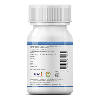 INLIFE Probiotic Lactobacillus Acidophilus 5 billion CFU | Gut Health Supplement for Men Women | Digestive Health, Supports Immunity |With Probiotic Balance â€“ 60 Veg Capsules (Pack of 1, 60)