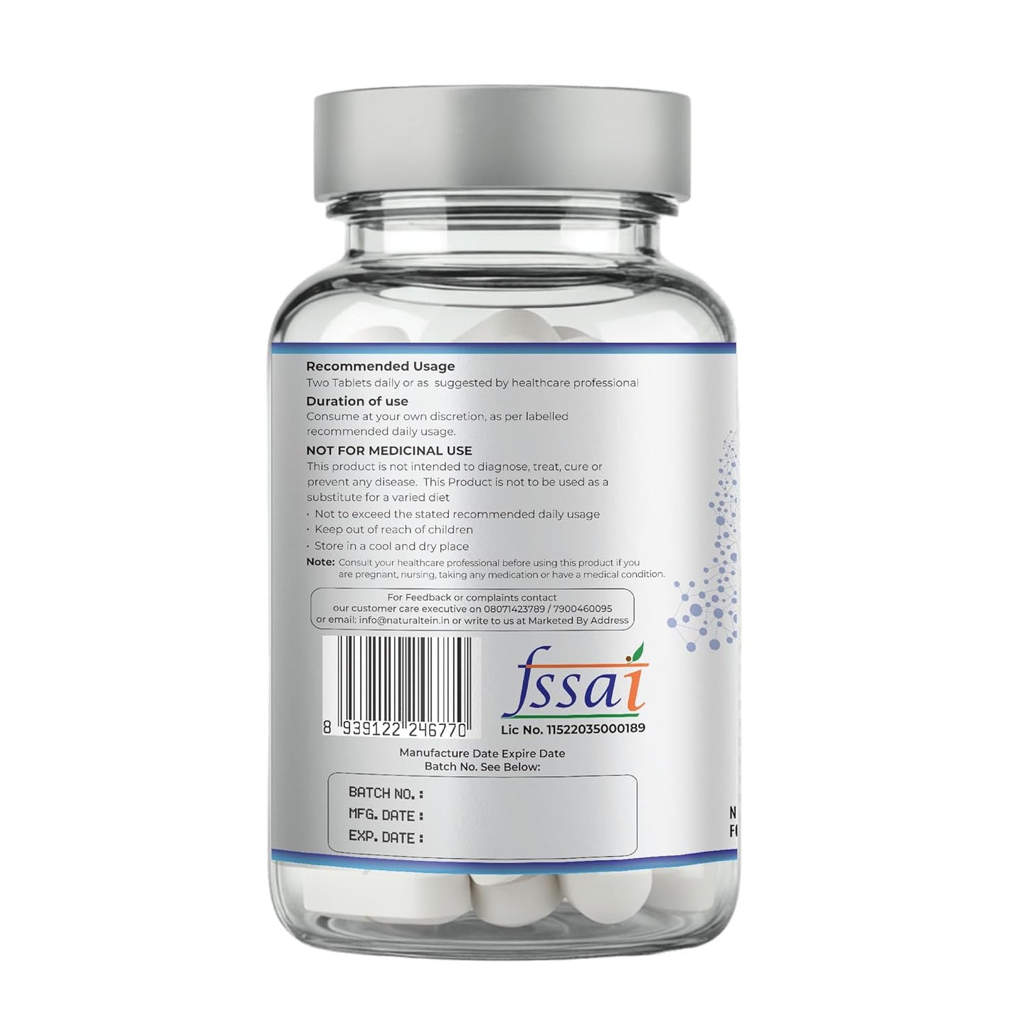 NATURALTEIN Calcium Citrate with Vitamin D3 & K2 (MK7) 60 Tablets | High-Absorption Calcium Supplement for Bone Health | No Additives | Vegan & Gluten-Free
