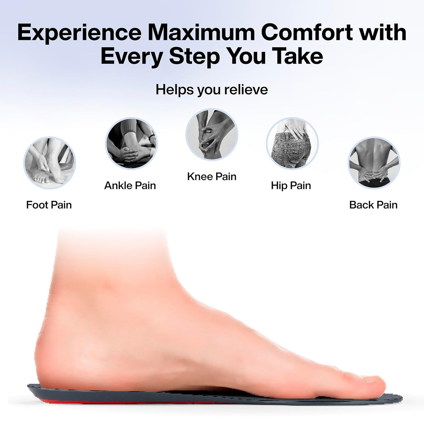FOVERA Gel Insole for Shoes Men | Dual Gel Technology for All Day Comfort | Trimmable Sole for Walking, Running, Sports, Formal and Safety Shoes (Male, Pack of 1 Pair)