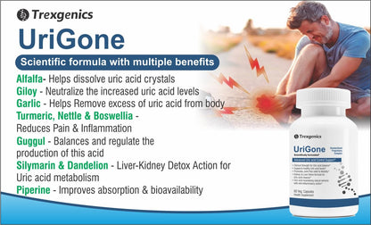 Trexgenics URIGONE Advanced Uric acid Support Proprietary Natural Formula(60 Veg caps) (1)