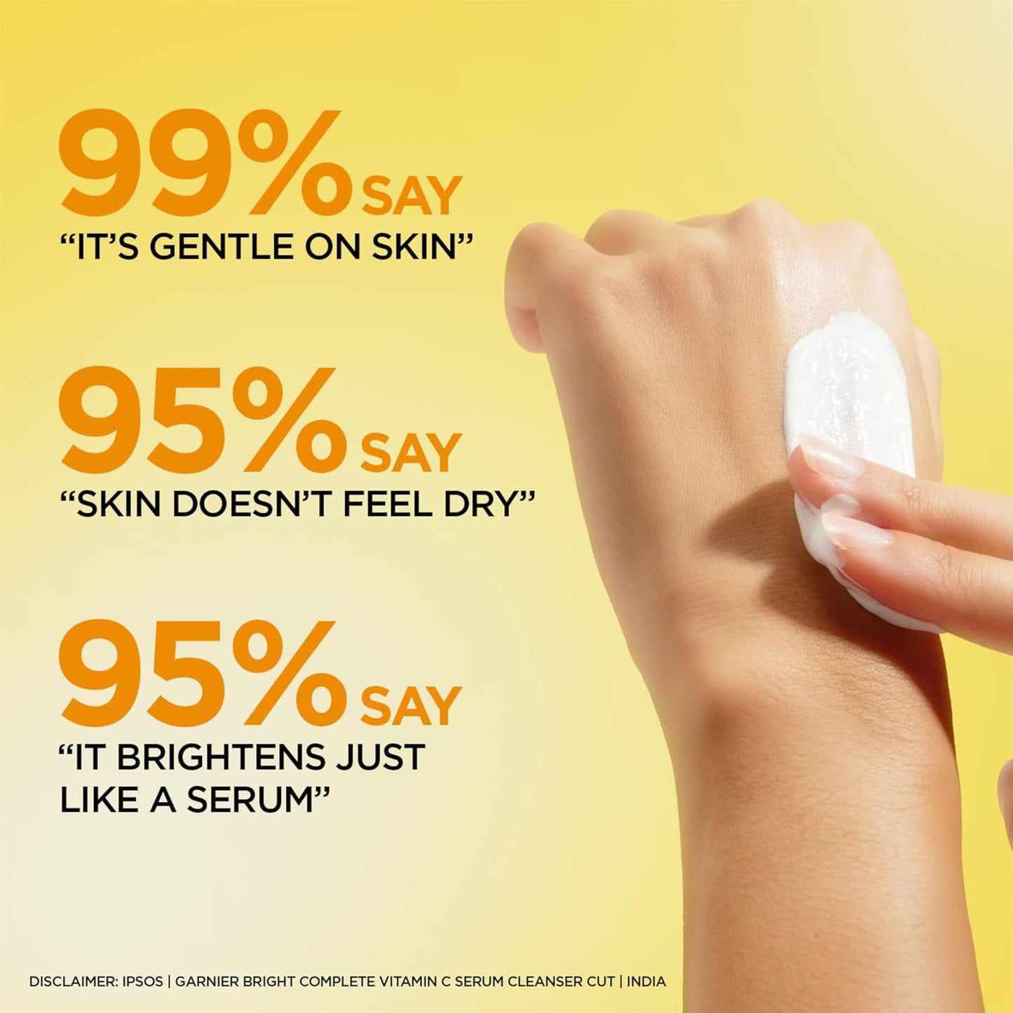 Garnier Vitamin C + Serum Face Wash | Visibly Brighter Skin in Just 1 Wash | Gentle cleanser for Skin Brightening & Tan Removal | For dry, oily, sensitive skin | Facewash for Women & Men | 100gm
