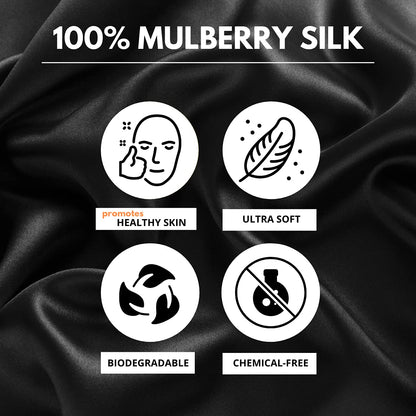 Friends of MeditationÂ® 100% Mulberry Silk Sleep Mask â€“ Pure Silk Eye Mask for Sleeping, Super Smooth Blackout Blindfold, Soft Adjustable Strap, Luxury Eye Cover for Travel, Meditation (Black)