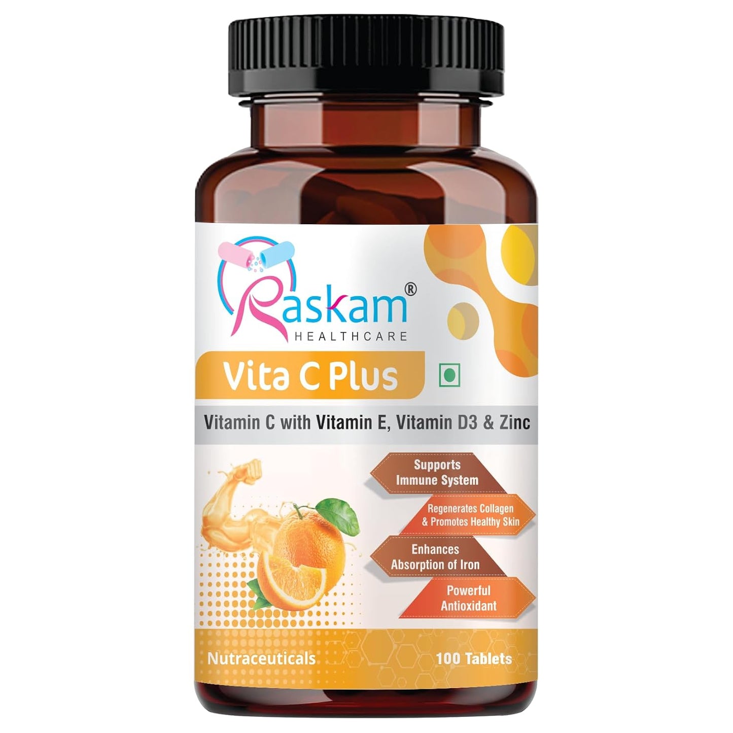 Vita C Plus - 100 Capsules - Antioxidant & Immune Support - Overall Health - Skin Anti-Ageing -Supports Healthy Skin & Joints