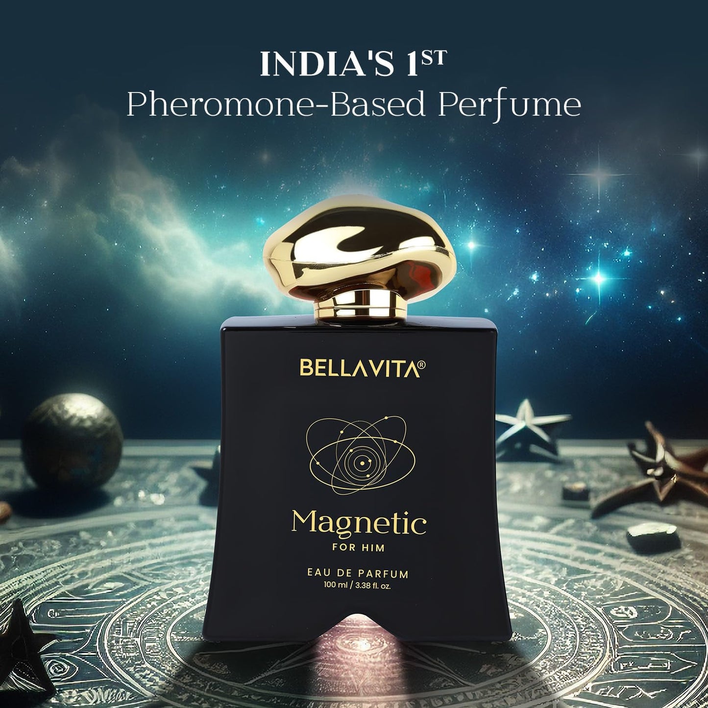 BELLAVITA Mood Collection Magnetic EDP 100ml | Long Lasting Perfume for Man | Grapefruit, Jasmine and Vanilla | Gourmand, Floral Fragrance Perfume for Men