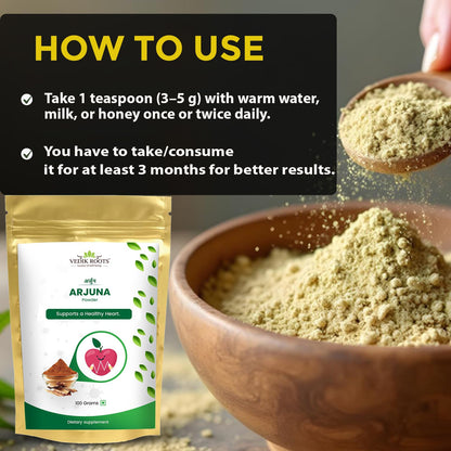 Organic Arjuna Bark Powder 100 g | Supports Healthy Heart Functions | Arjun Ki Chaal Powder Promotes Healthy Metabolism (Pack of 1)