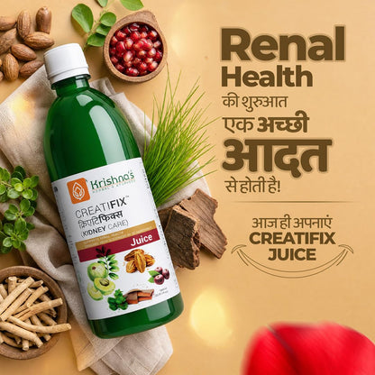 Krishna's Creatifix Juice â€“ 1000 ml | For Healthy Kidneys & Renal Support | Enriched with 30 Ayurvedic Herbs | Supports Kidney Care & Detox | Herbal & Ayurveda Formula