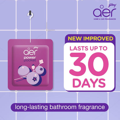 Godrej Aer Power Pocket Bathroom Freshener â€“ Assorted Pack of 5 - 50g (5x10g) | Lasts up to 30 days | Germ Protection