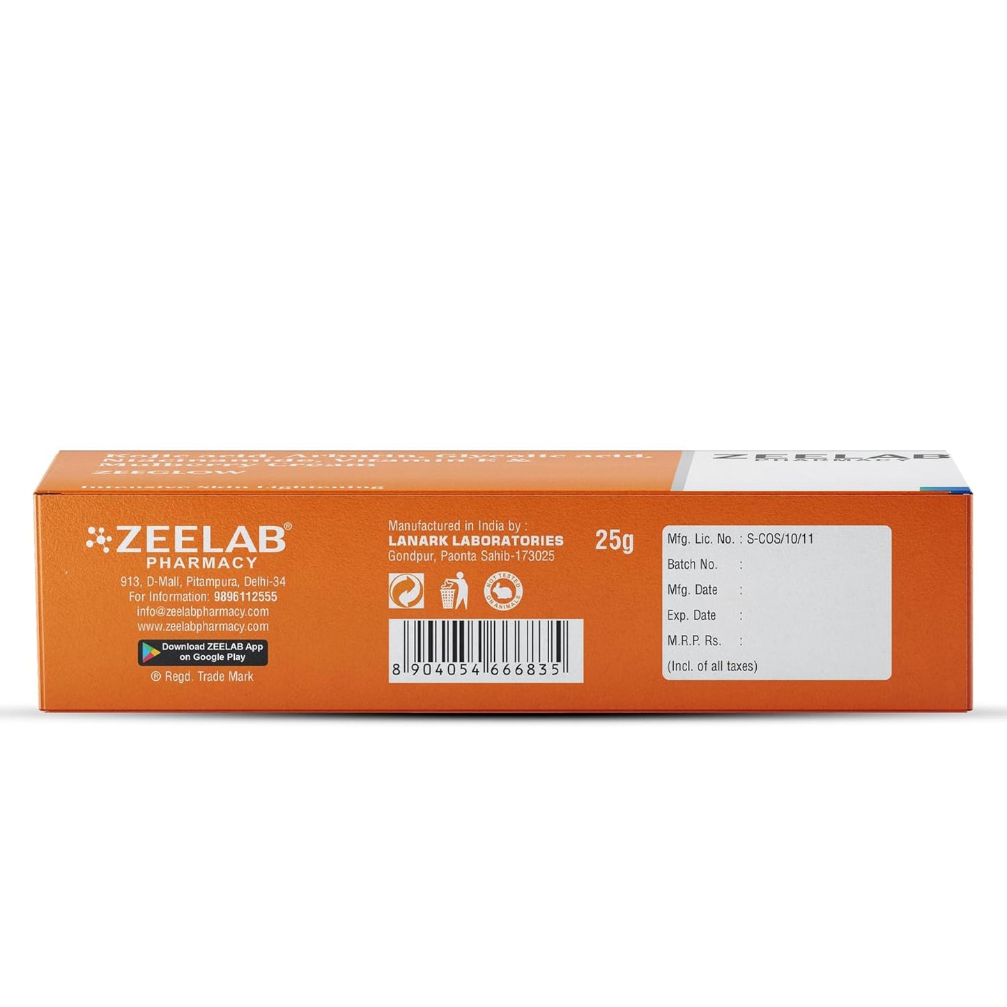 Zeelab Zeeglow Skin Brightening & Hydrating Cream with Kojic Acid & Vitamin E (1)