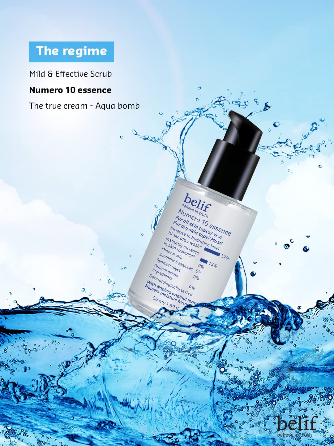 Belif Numero 10 Essence, Lightweight Hydrating Face Serum | Increases Skin's Hydration Instantly | Intensely hydrates, smooths, and replumps skin Korean Skin Care Products | (50 ml)