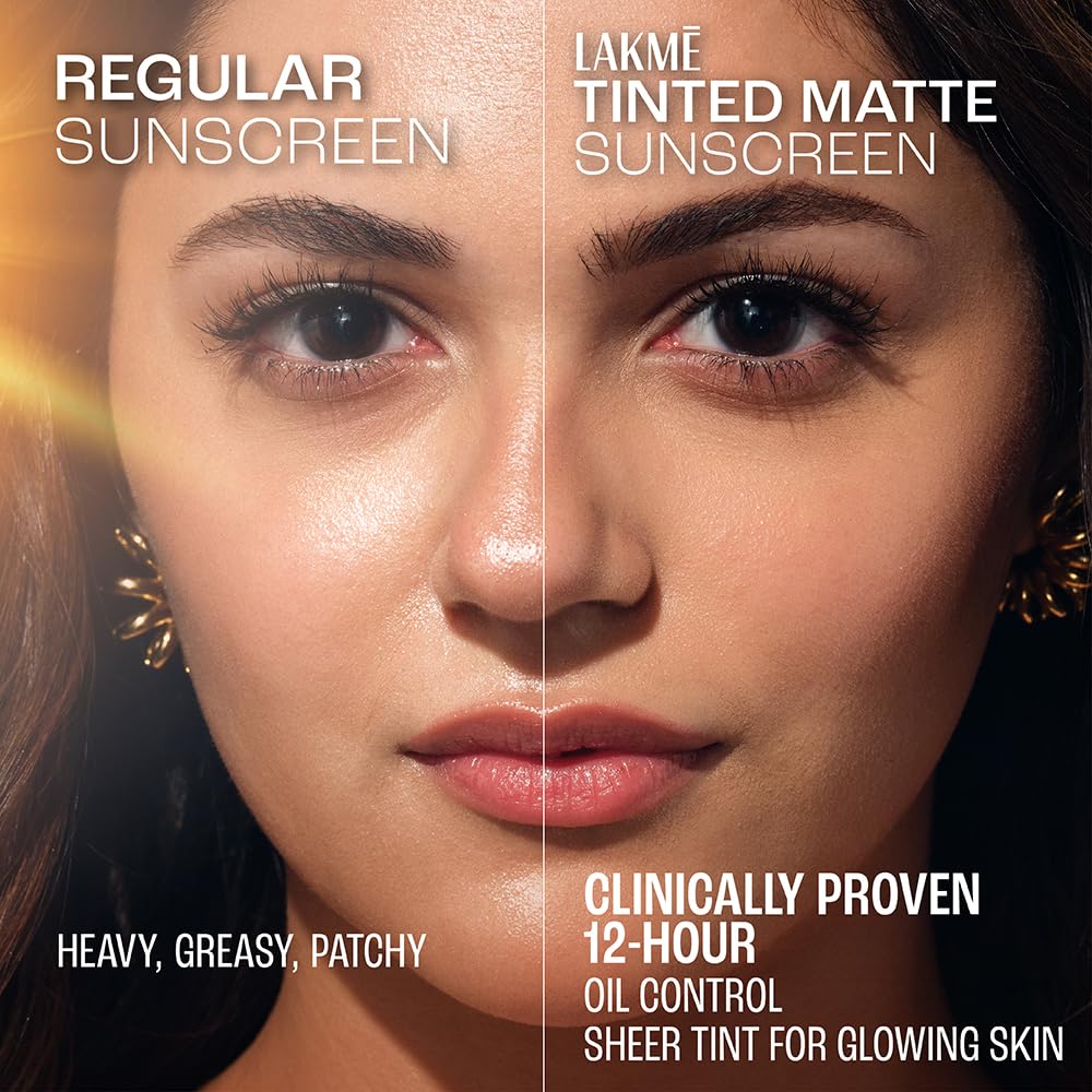 Lakme Sun Expert Tinted Sunscreen SPF 50 PA +++ | Broad spectrum UVA/B protection | Blue light protection | No White Cast | for all dry, oily, normal skin| Matte Finish | 50 ml
