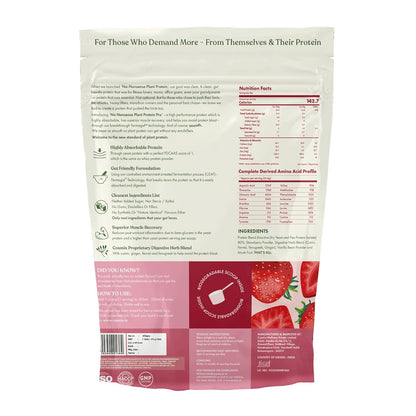 Cosmix No-Nonsense Plant Protein Pro | 24g Plant Protein/Serve | Mahabaleshwar Strawberry | Clean Vegan Yeast Protein | Gut-Friendly | Easy to Digest | All Essential Amino Acids | Made with Real Mahabaleshwar Strawberries | 500gm