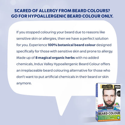 INDUS VALLEY 100% Botanical Hypo-Allergic Aqua Beard Colour â€“ Black, Gentle & Chemical-Free Formula for Natural-Looking Beard Colour with Shine (100g + 15ml)