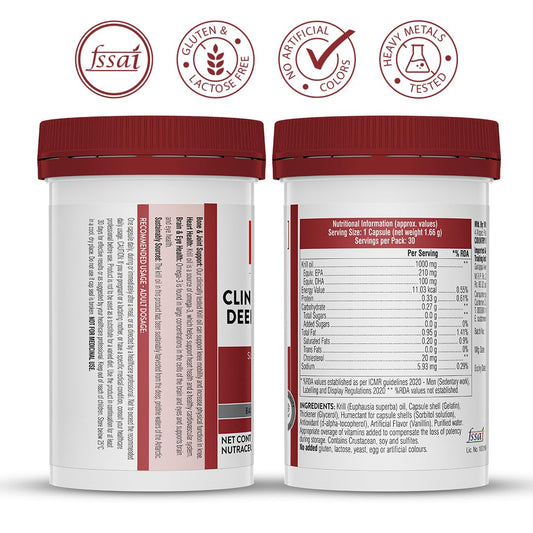 Swisse Antarctic Krill Oil - 1000mg Krill Oil In Each Capsule, Manufactured In Australia - Supports Healthy Heart & Joint Health with Astaxanthin & Phospholipids (30 Capsule)