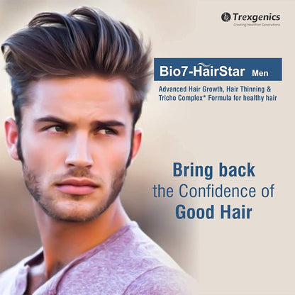 TrexgenicsÂ® BIO7-HAIRSTAR MEN Advanced Hair Support Tricho Complex ONE-A-DAY Formula (60 Veg. Capsules) (Pack of 1)