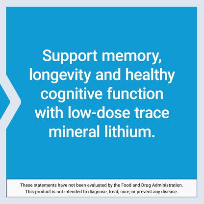 Life Extension Lithium, 1000 mcg â€“ Lithium Orotate â€“ Helps Maintain Cognitive Function & Memory â€“ Low-Dose Formula â€“ Non-GMO, Gluten-Free, Vegetarian â€“ 100 Capsules