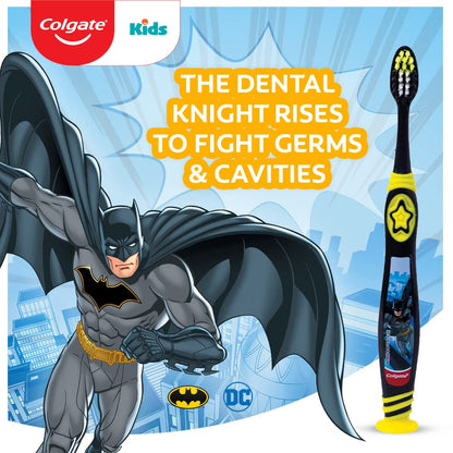 Colgate Kids Batman Manual Toothbrush(Pack of 3,Multicolor) & Colgate Batman Anticavity Toothpaste For Kids - 80g (Bubble Fruit Flavour)