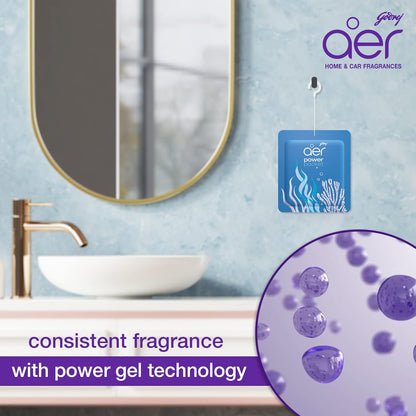 Godrej Aer Power Pocket Bathroom Freshener â€“ Assorted Pack of 5 - 50g (5x10g) | Lasts up to 30 days | Germ Protection