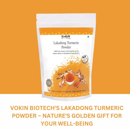 Vokin Biotech Lakadong Turmeric Powder 250gm | High Curcumin Content 7-9% Haldi Powder | Immunity Booster Pack of 1