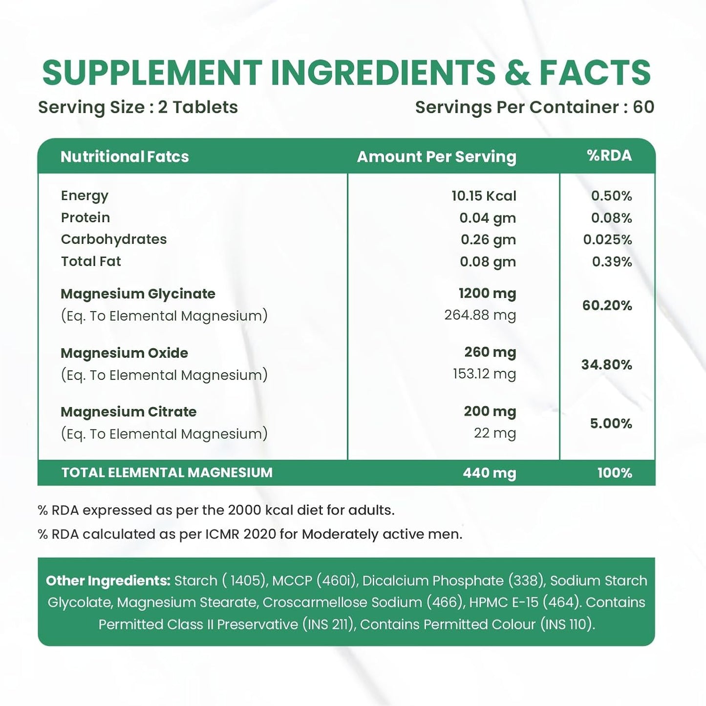 Vladoâ€™s Himalayan Organics Magnesium Citrate + Glycinate + Oxide Complex 1660 mg - Triple Magnesium Complex Supplement For Men And Women | Boost Heart, Nerve & Muscle Health | Good For Strong Bones | Clinically Proven - 120 Vegetarian Tablets