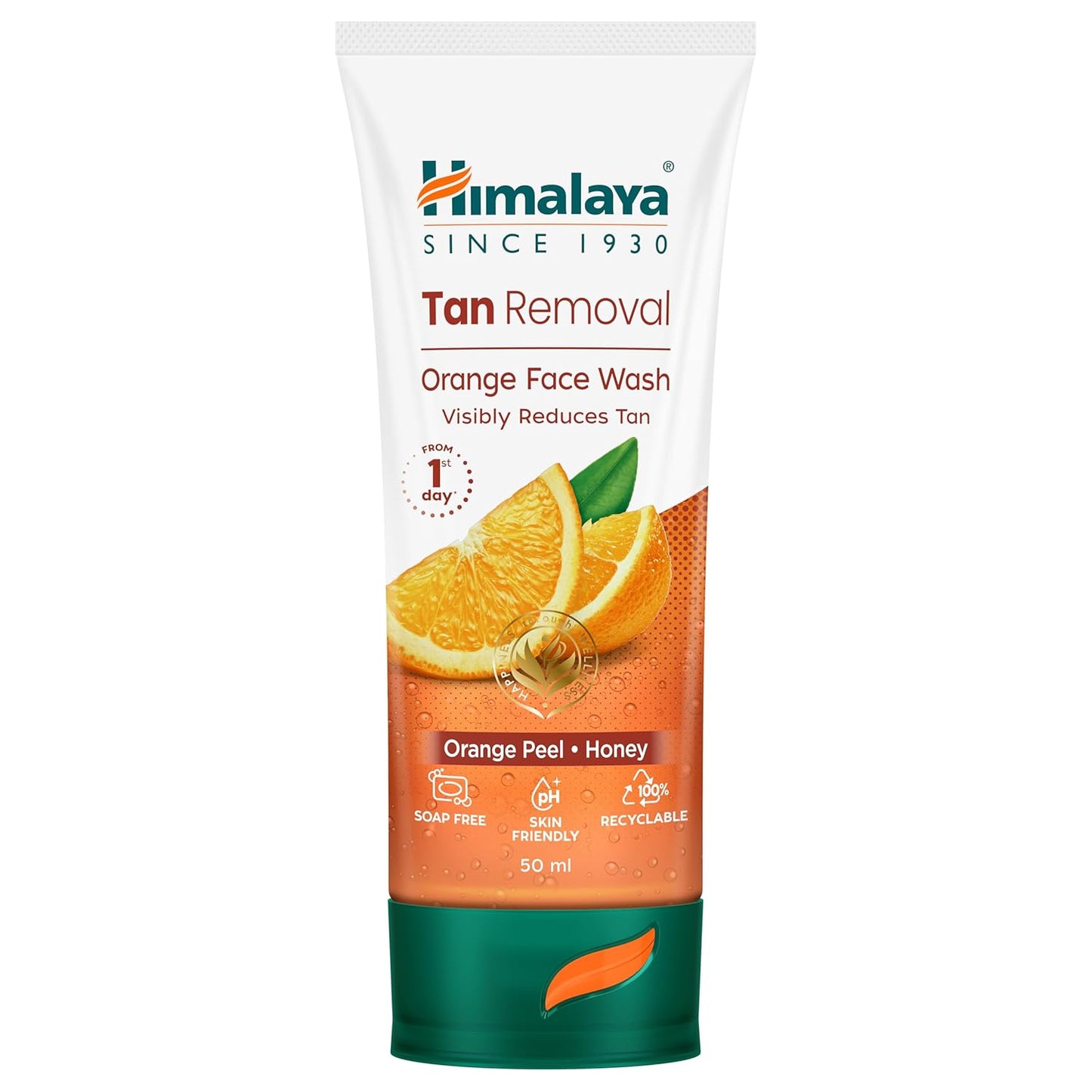 Himalaya Tan Removal Orange Face Wash | Deeply Cleanses & Reduces Tan | with Orange Peel, Papain & Honey | Exfoliates Dead Skin | Dermatologically Tested | For Men & Women | 50ml