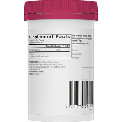 Swisse Coenzyme Q10, 150mg CoQ10 Supplement - Highest Strength CoQ10 In Single Capsule (Manufactured In Australia) High Absorption for Heart & Energy Metabolism - 50 Tablets