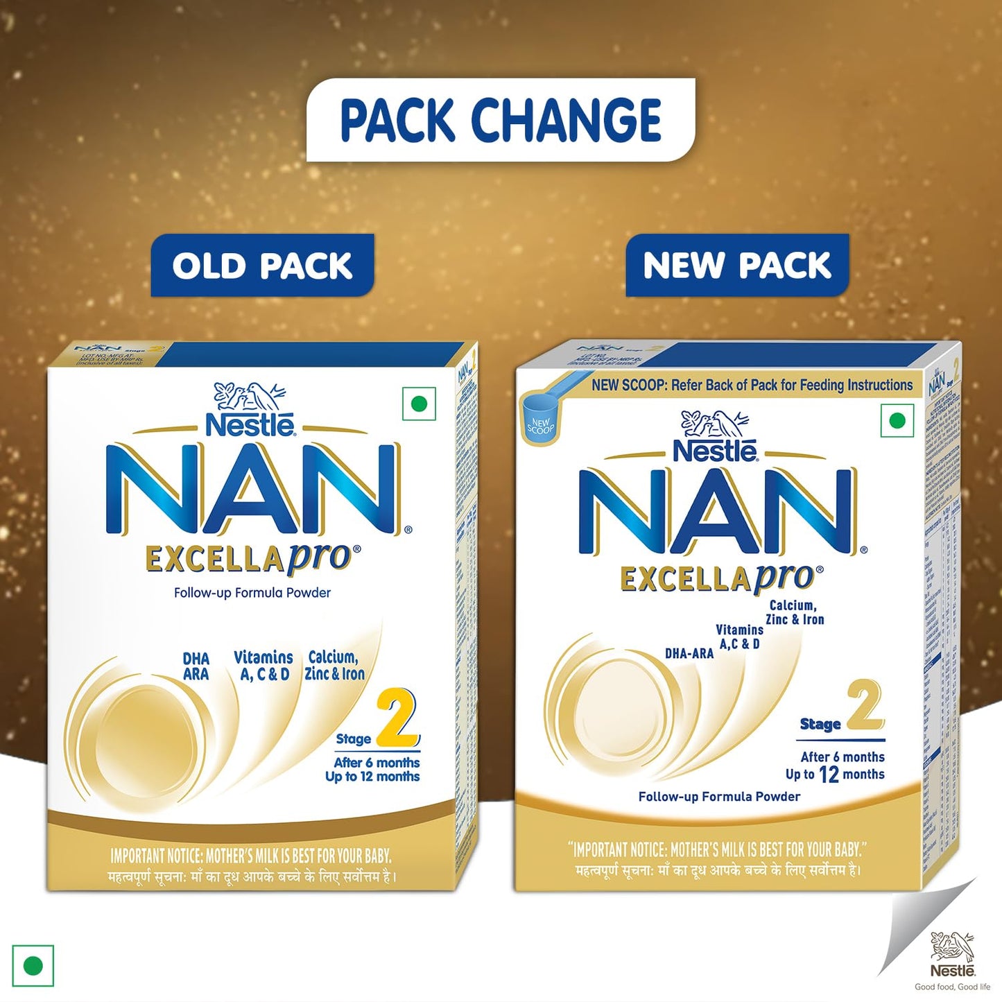 NestlÃ© NAN EXCELLAPRO Nan Stage 2 Follow-Up Formula Milk Powder For Babies, 6-12 months, with DHA, ARA, 400g Pouch in Box