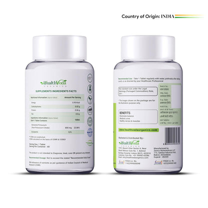 HEALTH VEDA ORGANICS PRIVATE LIMITED Potassium Citrate,800 MgI60 Veg TabletsISupport Nerve,Muscle,Joint&Bone HealthIHelps Manage Electrolytes|For Both Men&Women