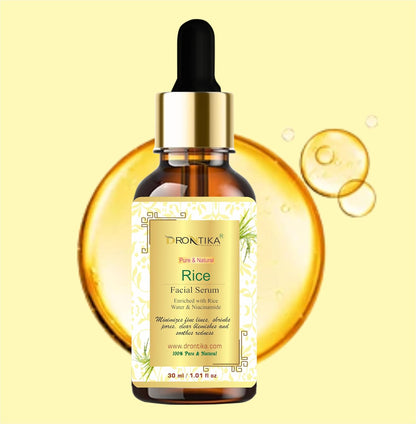 DRONTIKA Rice Face Serum for Glowing Skin With Rice Water & Niacinamide for Glass Skin - 30 ml