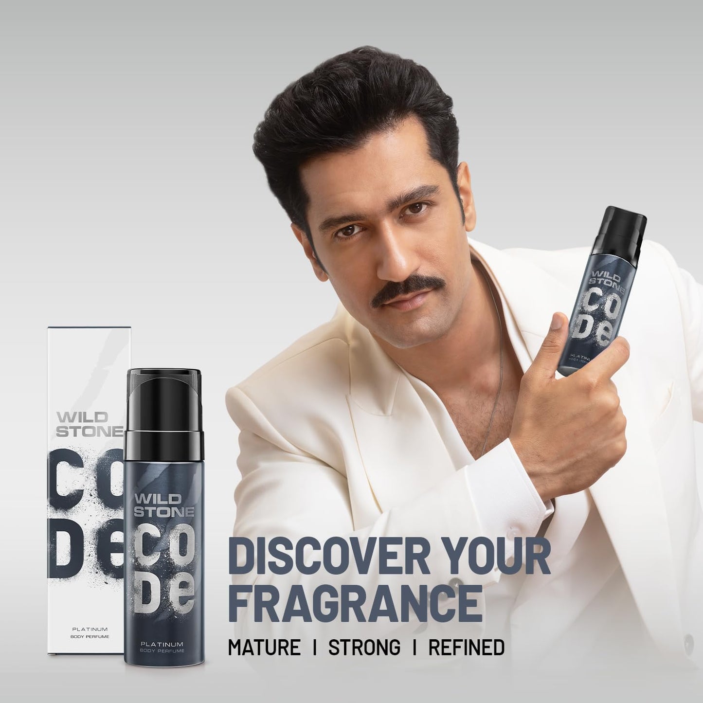 Wild Stone CODE Platinum Body Perfume for Men, 150ml | No Gas Deodorant | Long Lasting Body Spray