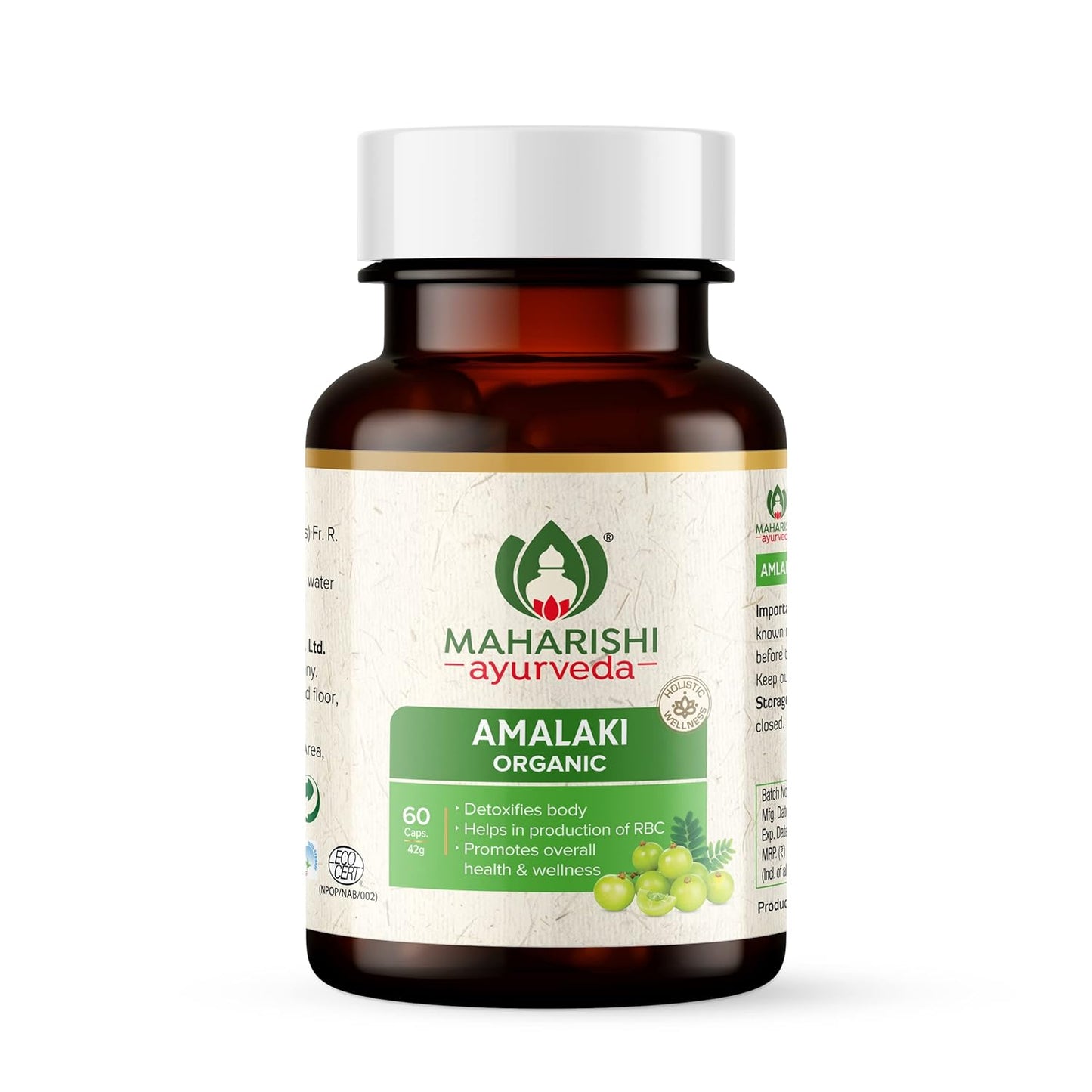 Maharishi Ayurveda Organic Amalaki Capsules 700 MG | Amla Rasayana | Detoxifies Body | Rich In Vitamin C | Boosts Immunity | Improves Digestion (60 Capsules)