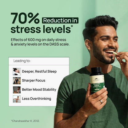 Rasayanam Ashwagandha KSM-66Â® | Clinically Proven 600mg Dosage | 5.1% Withanolides for Max Results | 100% Pure Root Extract | Stress Relief, Energy & Recovery Support | Worldâ€™s Strongest Ashwagandha | 60 Capsules