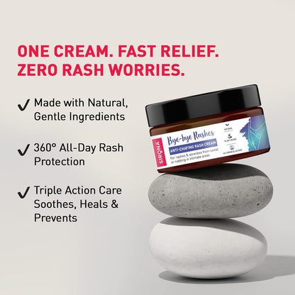 Sirona Natural Rash Cream - 25gm | For Chafing Due to Sanitary Pads, Heavy Thighs, Sports Activities, Waxing and Gymming