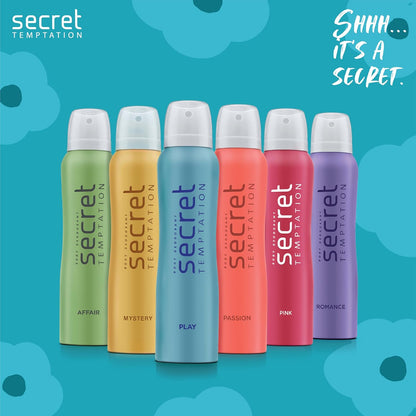 Secret Temptation Play Deodorant for Women, 150ml, Sophisticated Floral Freshness for Office Wear, Delicate Fragrance with A Winning Attitude