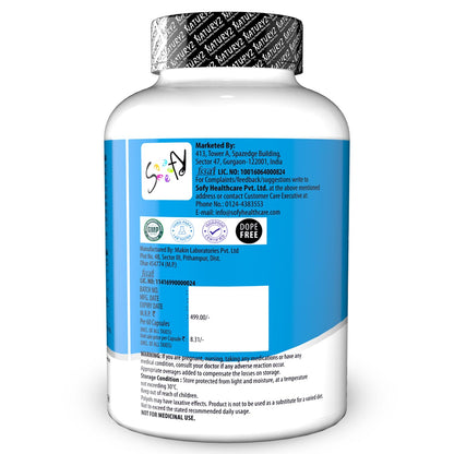Naturyz Burpfree Omega 3 Fish Oil 2000 Mg With Vitamin D3,No Fishy Burps,Extracted From Sardines & Anchovies,Epa & Dha,Nano Emulsion Capsules For Faster Absorption-60 Softgels