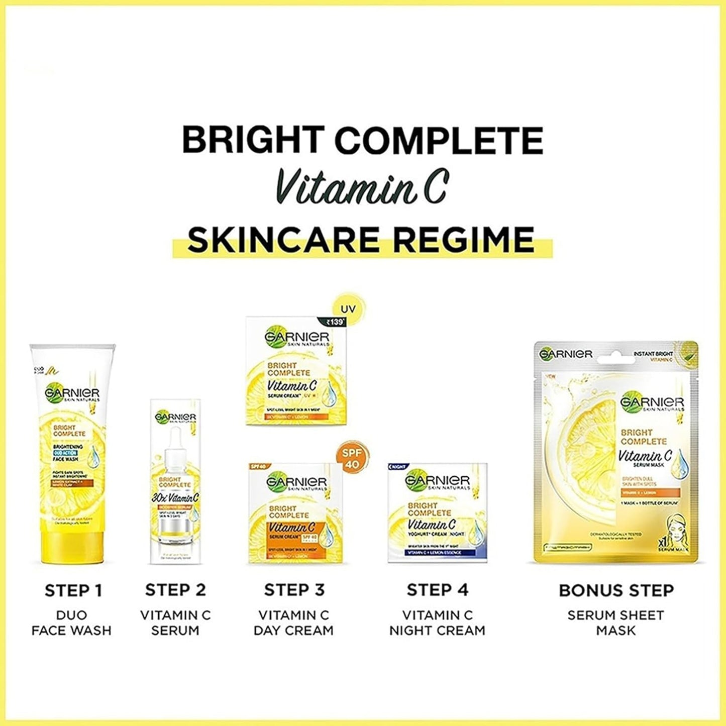 Garnier Bright Complete BRIGHTENING DUO ACTION Face Wash, 100g