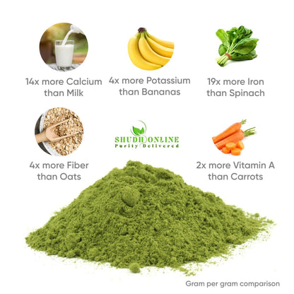 Organic Moringa Powder Superfood (200g) Moringa Leaves Powder for Weight Loss, Eating & Immunity, Height, Kids - Drumstick Juice, Murungai Keerai, Pure Fresh Munagaku Leaf Organic