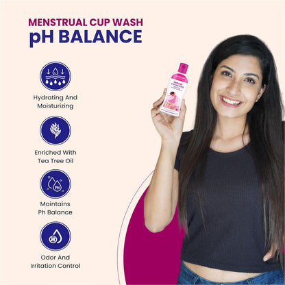MildCares Natural Intimate Wash For Women (100ML) | With Tea Tree & Lavender Oil | Menstrual Cup Cleanser | For Itching, Irritation & Dryness | Natural, pH Balanced & hypoallergenic