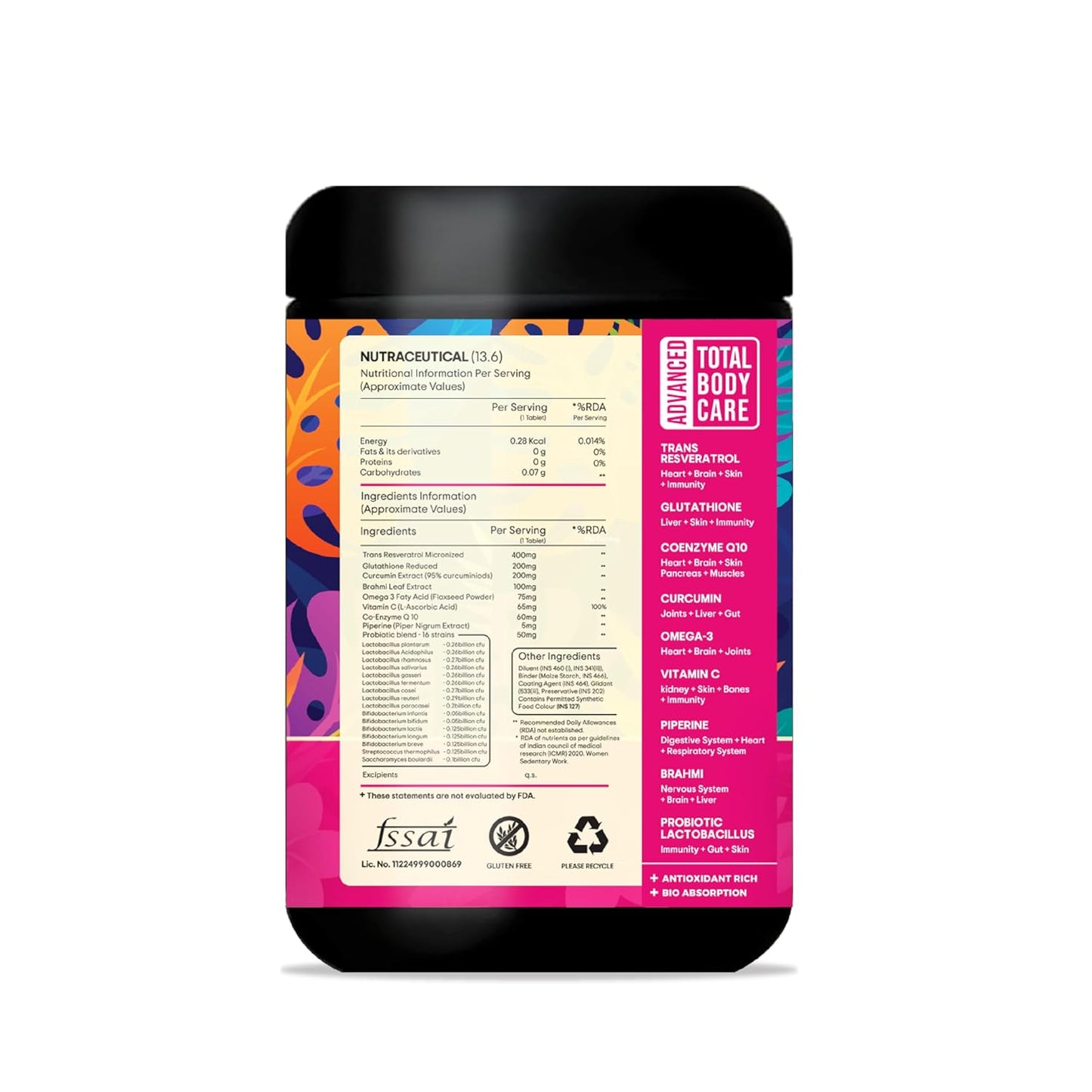 Miror Revive Anti-Aging & Womenâ€™s Daily Wellness Supplement with Resveratrol, Glutathione, Curcumin, Probiotics & CoQ10, Energy, Skin Glow, Gut Health & Immunity Support, Non-GMO, (30 Days Pack)