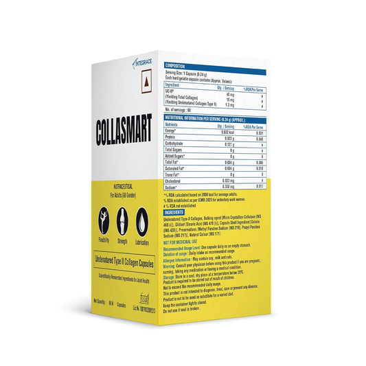 UC-II Undenatured Type II Collagen Capsules | 90 Capsules (Pack of 1) | Daily Protein Supplement for Men & Women | Sourced from USA | Promotes Cartilage Repair | Strengthens & Lubricates Joints