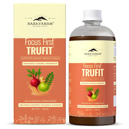 Rasayanam TruFit Juice 750 ml | 17 Herbs for Weight Management & Digestion | Kwath Method | No Sugar | Garcinia, Green Tea, Amla & Moringa | 100% Natural & Safe