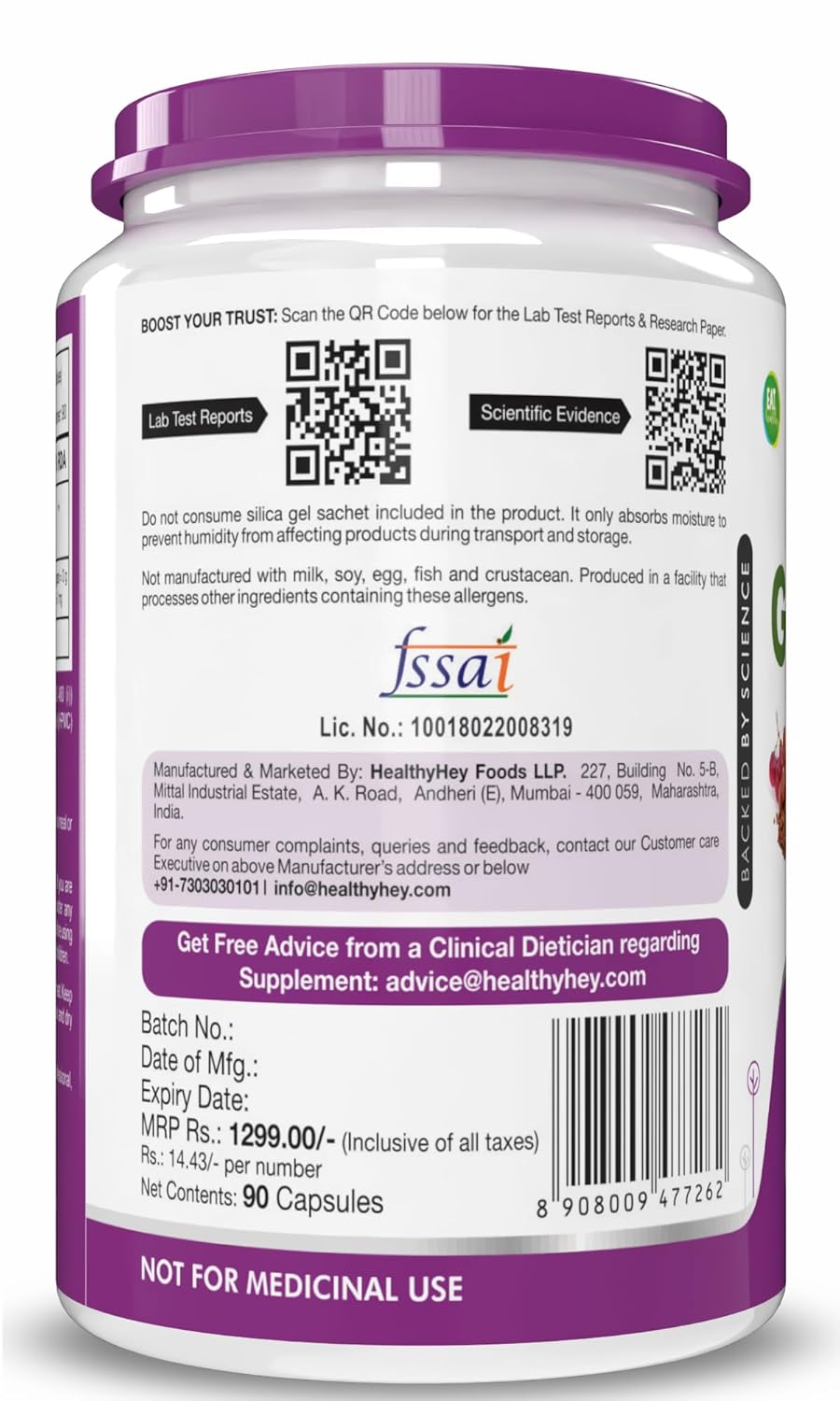 HealthyHey Nutrition Grape Seed Extract | Maximum Strength | 95% Polyphenols | 3 Month Supply | 90 Veggie Caps | (Pack of 1)