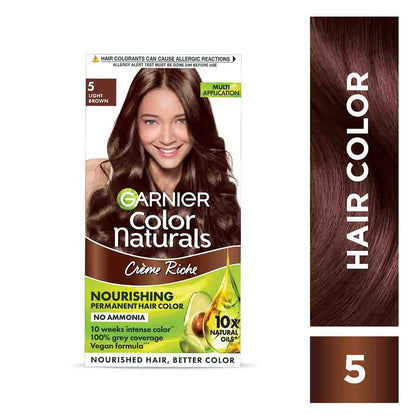 Garnier Color Naturals CrÃ¨me hair color, Shade 5 Light Brown, 70ml + 60g