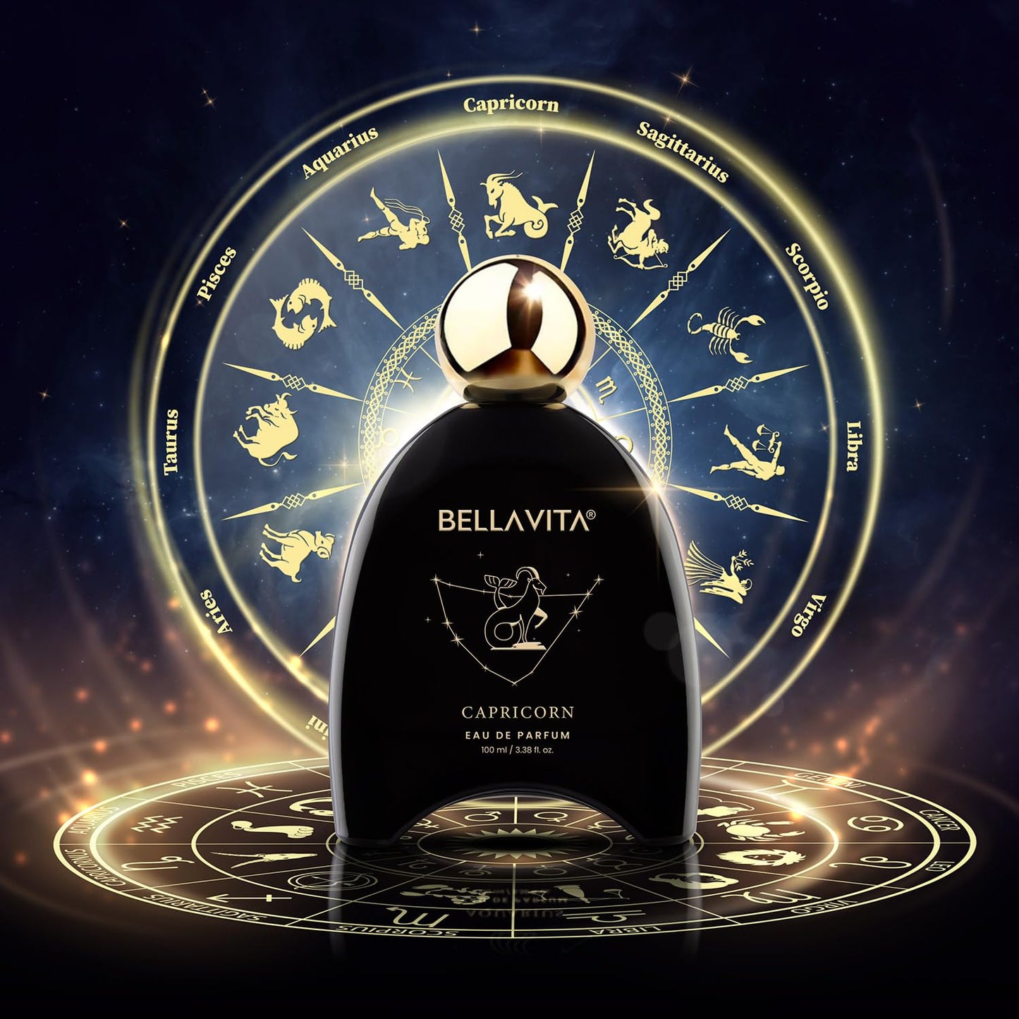 BELLAVITA Zodiac Collection Capricorn EDP Unisex | Pink Pepper, Jasmine and Vetiver | Premium Long Lasting Fragrance Perfume for Men and Women, 100ml