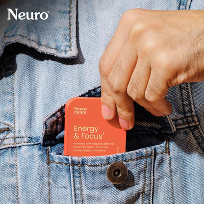 NeuroGum Energy Caffeine Mints - Sugar Free with L-theanine + Natural Caffeine + Vitamin B12 & B6 - Energy & Focus Supplement for Women & Men Vegan, Cinnamon Flavor | Pack of 2 (24 Mints)