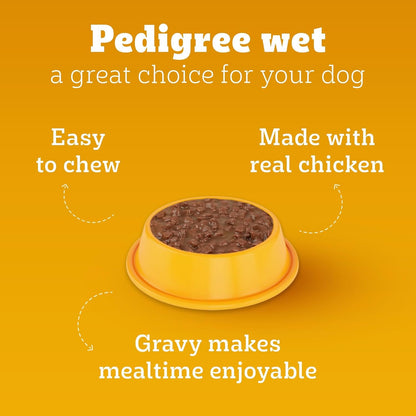Pedigree Puppy Wet Dog Food, Chicken Chunks in Gravy, 70 g (Pack of 15), Complete & Balanced Meal for Puppies
