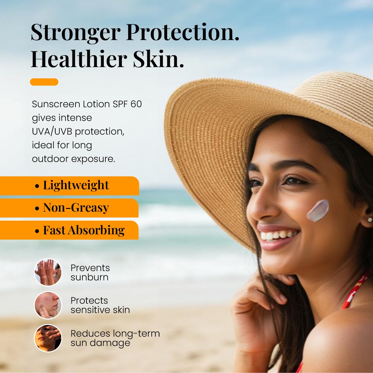 Zeelab Sunscreen Lotion SPF 60+ | Broad Spectrum UVA/UVB Protection | Lightweight, Non-Greasy Formula with Aloe Vera, Almond Oil & Vitamin E | Prevents Sunburn, Tanning & Ageing | 100 gm